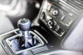 Selective focus six speed gear shift in truck car . Gear transmission.copy space. Royalty Free Stock Photo