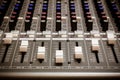 Selective focus sound mixer background. Royalty Free Stock Photo