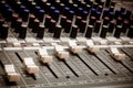 Selective focus sound mixer background. Royalty Free Stock Photo