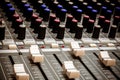 Selective focus sound mixer background. Royalty Free Stock Photo