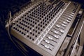 Selective focus sound mixer background. Royalty Free Stock Photo