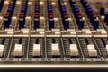 Selective focus sound mixer background. Royalty Free Stock Photo