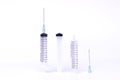 Selective focus syringe with white background,Injection needle select focus,Medical instruments