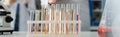 selective focus of test tubes with Royalty Free Stock Photo