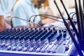 Selective focus to sound mixer control Royalty Free Stock Photo