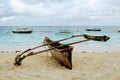 Traditional wooden fishing boat on Nungwi beach, Zanzibar, Tanzania