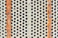 Selective focus tube sheet or boiler or plate of heat exchanger closeup texture macro background full of hard insoluble Royalty Free Stock Photo