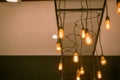Selective focus vintage lighting on the ceiling for decoration. Royalty Free Stock Photo