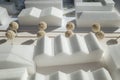 White architectural foam models. Architect`s design thinking process.