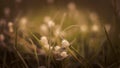 Selective focus of White Daisy Meadow Flowers Green Background Royalty Free Stock Photo