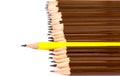 Selective focus of wooden pencil arrange with one different Royalty Free Stock Photo
