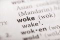 Dictionary Word Series - Woke Royalty Free Stock Photo