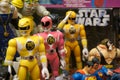 Selective focused of fictional character action figure from American kids TV series Power Rangers.