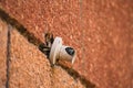 Selective focused view of old bulb holder on the wall Royalty Free Stock Photo