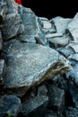 Selective of gray abstract rocks