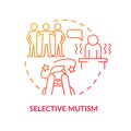 Selective mutism red gradient concept icon