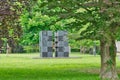 Selective photo of the Reuchlin monument in the city garden of Pforzheim Germany