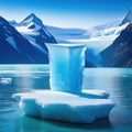 Selective platform of ice or iceberg mountain display abstract images