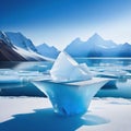 Selective platform of ice or iceberg mountain display abstract images