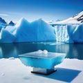 Selective platform of ice or iceberg mountain display abstract images