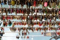 Selective shot of metal locks left by people on a bridge In Ljubljana, Slovenia - keep a dream Royalty Free Stock Photo