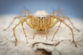 Selective shot of a white Striped lynx spider