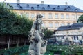 Selective of stone figure in Bamberg Rose Garden