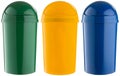 Selective trash can made of colored plastic