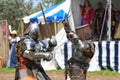Selective of two knights fighting during a festival Royalty Free Stock Photo