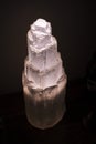 Selenite lamp detail in the dark 2 Royalty Free Stock Photo