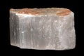 Selenite or satin spar mineral from Spain isolated on a pure black background