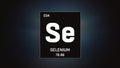 Selenium as Element 34 of the Periodic Table 3D illustration on grey background