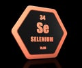 Selenium chemical element periodic table symbol 3d render