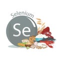 Selenium. Composition from natural organic products Royalty Free Stock Photo