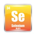 Selenium element. Atomic symbol Se. Atomic number thirty four. Mass 78.971.