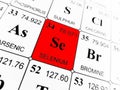 Selenium on the periodic table of the elements Royalty Free Stock Photo
