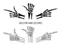 Seleton hands gestures silhouettes Royalty Free Stock Photo