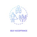 Self acceptance blue gradient concept icon