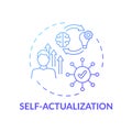 Self actualization blue gradient concept icon