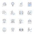 Self-advertising line icons collection. Promotion, Marketing, Exposure, Visibility, Branding, Visibility, Nerking vector