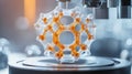Self-Assembling Nanomaterials Forming Futuristic Structures Royalty Free Stock Photo