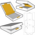 Self Assembly Chocolate box Internal measurement 15.4x15.5+3.1cm and Die-cut Pattern