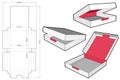 Self Assembly Chocolate box Internal measurement 15.4x15.5+3.1cm and Die-cut Pattern