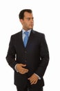 Self-assured young businessman looking to the left