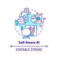 Self aware AI concept icon