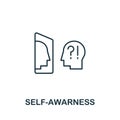 Self-Awareness icon from life skills collection. Simple line Self-Awareness icon for templates, web design and infographics Royalty Free Stock Photo