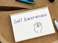 Self Awareness inscription on the page Royalty Free Stock Photo