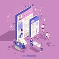 Self Branding Promotion Isometric Composition