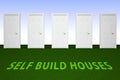 Self Build Construction Doorway Representing House Building By Yourself - 3d Illustration