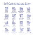 Self care, beauty salon pack. Makeup, hair styling